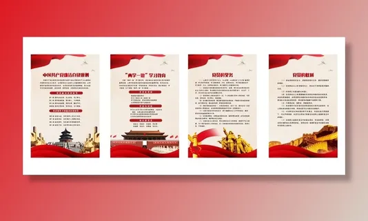 党员义务四有规则党建文化墙