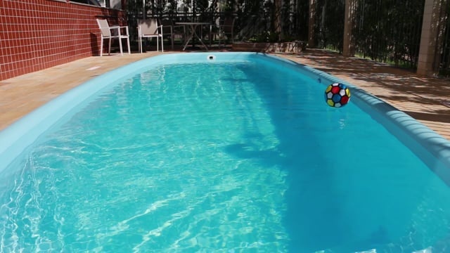 球, 溅, 水池, 蓝色的, 海浪, 透明的