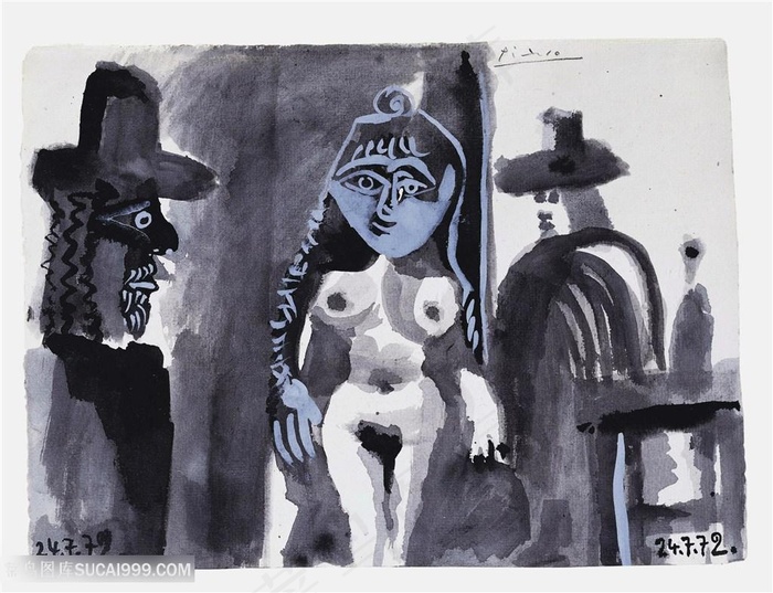 毕加索抽象时尚裸体艺术装饰画