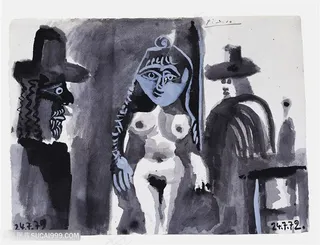 毕加索抽象时尚裸体艺术装饰画