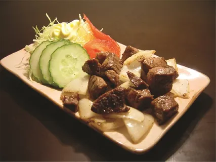 洋葱炒牛排サィコロステ-キ日式韩式美食素材图片