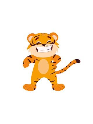 手绘2022虎年新年春节卡通老虎形象IP插画元素AI设计素材图案