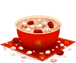 腊八元素-卡通腊八节腊八粥艺术字体八宝粥PNG免扣腊八海报装饰插画PNG素材