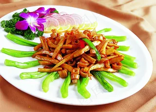 CXC00240菜心鸡菇炒土鱿