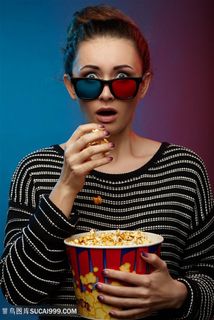 戴3d眼镜的欧美美女高清图片