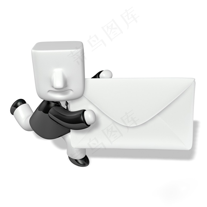 白色信封与小人