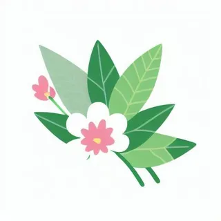 一朵花有绿叶环绕png免抠