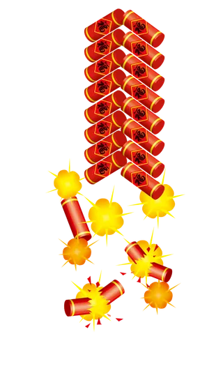 红色烟花爆竹免扣素材