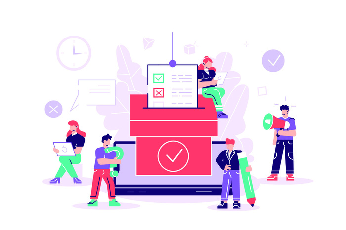 扁平化人物场景办公互联网等距ai矢量设计网页海报UI素材插画