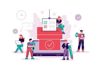 扁平化人物场景办公互联网等距ai矢量设计网页海报UI素材插画