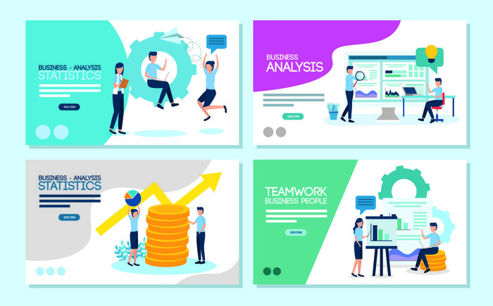 扁平化人物场景办公互联网等距ai矢量设计网页海报UI素材插画