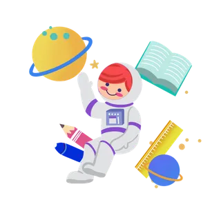 手绘卡通学习星球教育插画_元素