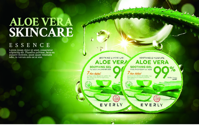 绿色芦荟英文海报电商banner
