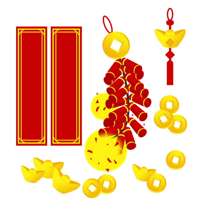 焰火对联灯笼装饰新年