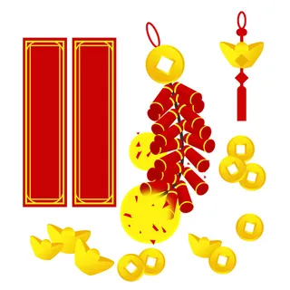 焰火对联灯笼装饰新年