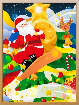 圣诞节插画圣诞老人送礼物