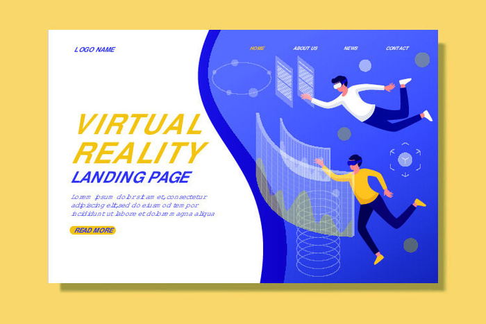 时尚大气元宇宙VR虚拟现实AR网页Banner海报设计模板AI矢量图素材