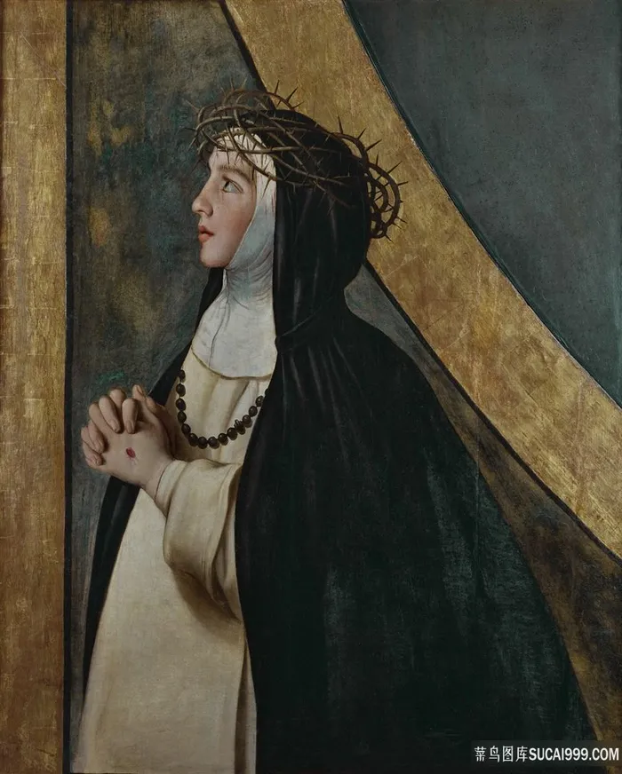 修女人物肖像油画