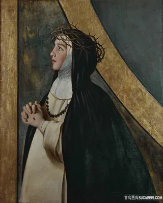 修女人物肖像油画