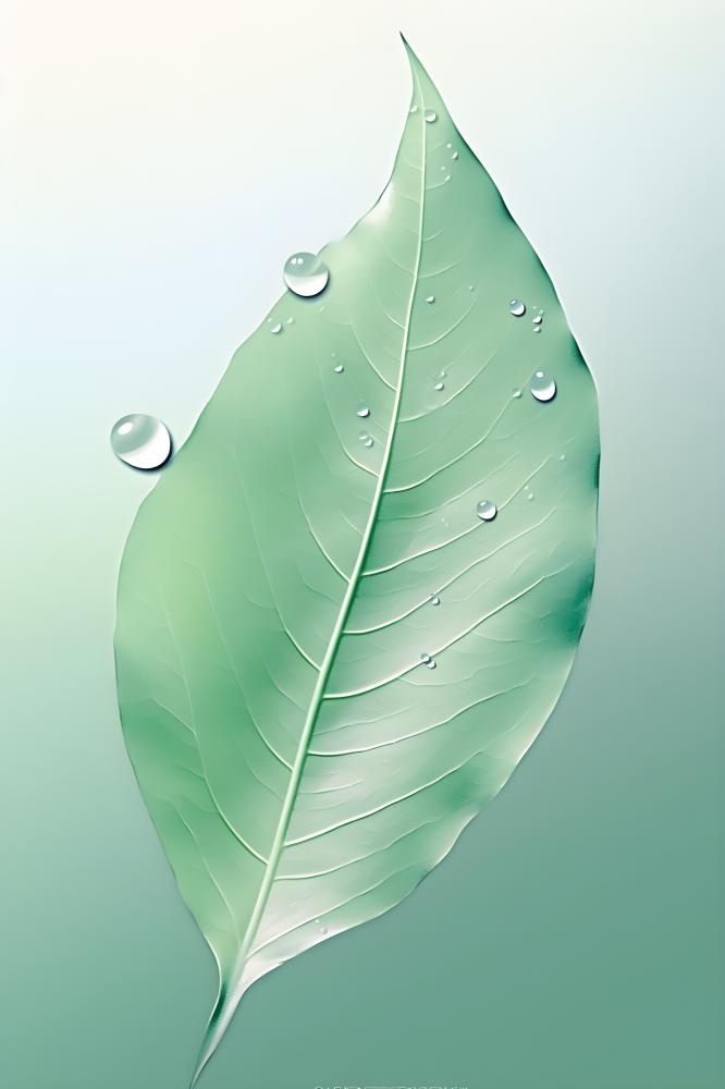 简约清新渐变黄绿色树叶纹理背景(2400x3600)