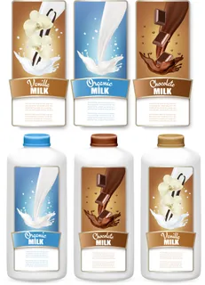 水果牛奶不干胶标签瓶贴纸