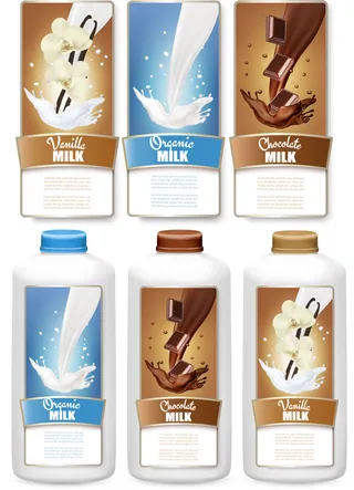 水果牛奶不干胶标签瓶贴纸