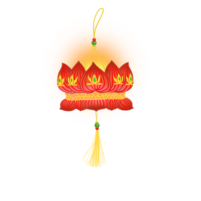卡通手绘灯笼中秋节元宵节花灯新年海报元素PNG免扣PS素材