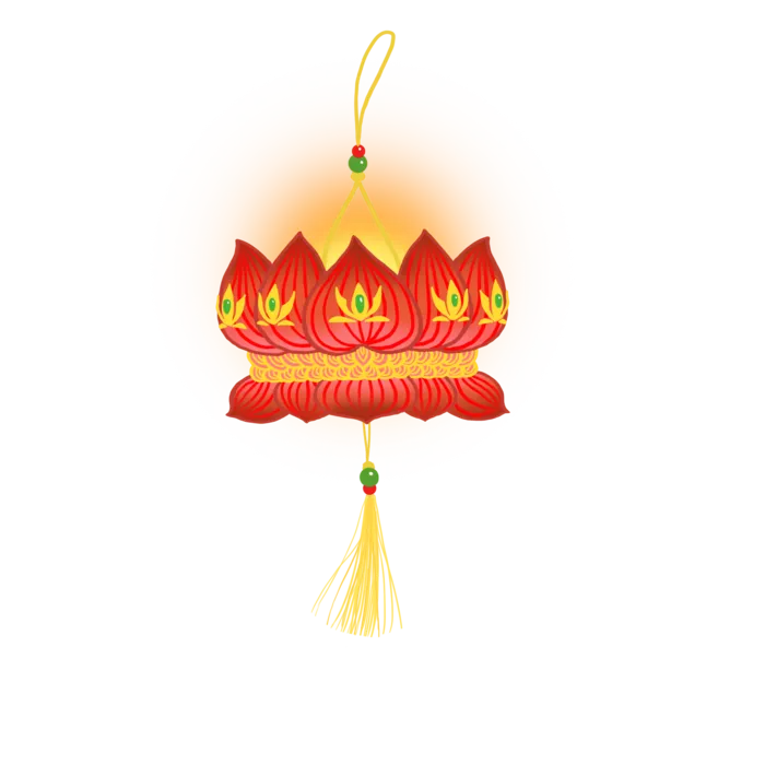 卡通手绘灯笼中秋节元宵节花灯新年海报元素PNG免扣PS素材