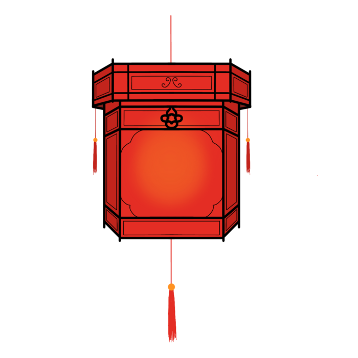 卡通手绘灯笼中秋节元宵节花灯新年海报元素PNG免扣PS素材