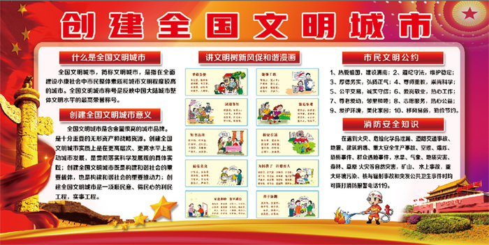 创文 创建 党建 宣传展板psd模版下载