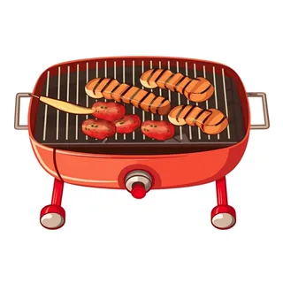 卡通烤肉烧烤架美食免抠
