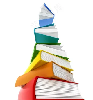 堆放的彩色书本高清图片