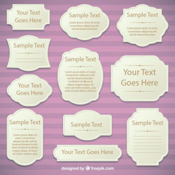 免抠白色纸质标签矢量