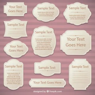 免抠白色纸质标签矢量