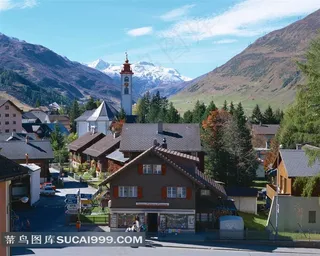 瑞士小镇风景图片