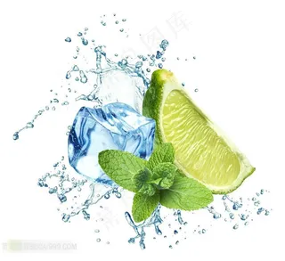 冰块和柠檬高清素材