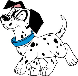 卡通动画动漫可爱狗狗玩耍的斑点狗矢量图海报元素图