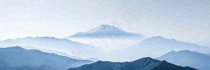 高山云层冰山雪山云雾意境，自然风景摄影图(1904x640)