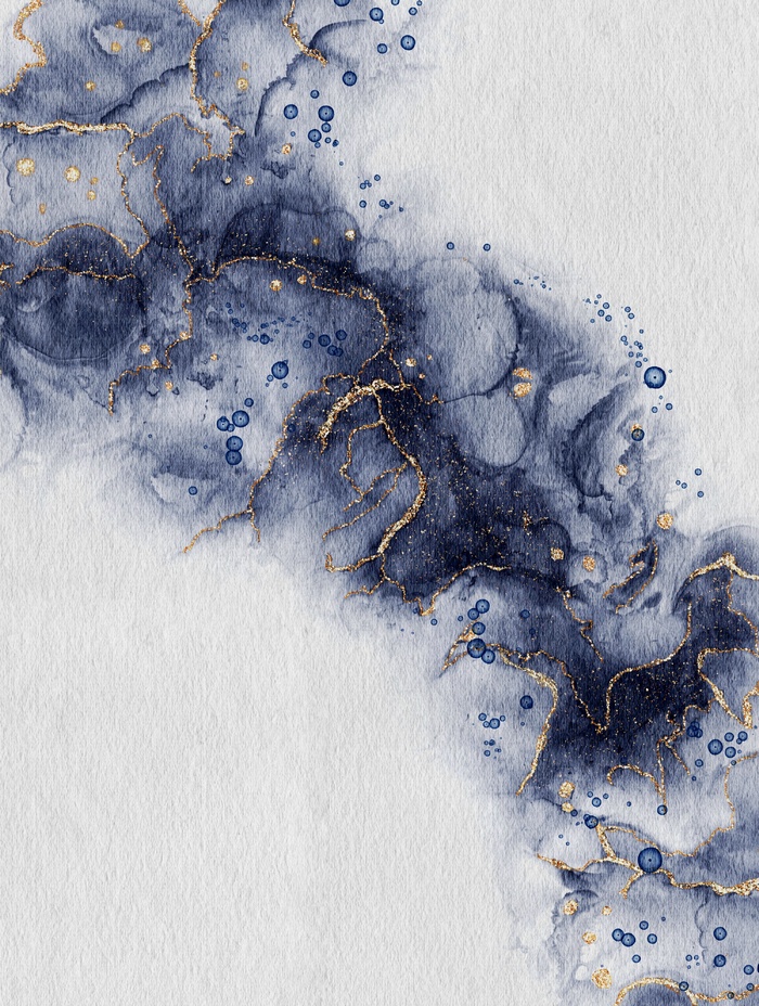 墨水背景金边蓝墨