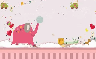 卡通儿童房背景墙壁纸壁画壁布