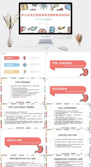 护士述职报告PPT模板预览图