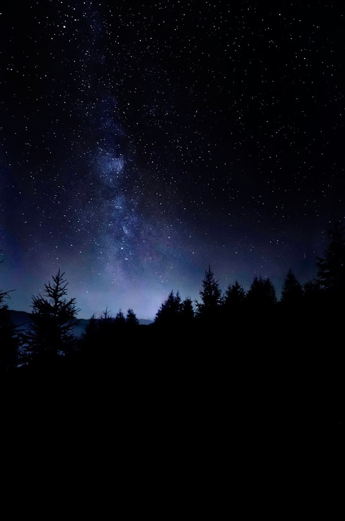 黑夜天空山村高清图片