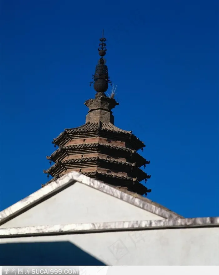 宝塔建筑-高耸的宝塔顶部