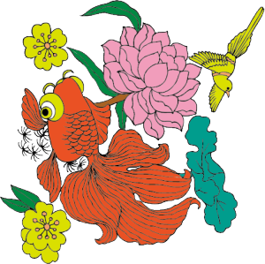 中国吉祥图免扣元素矢量图金鱼