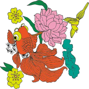 中国吉祥图免扣元素矢量图金鱼