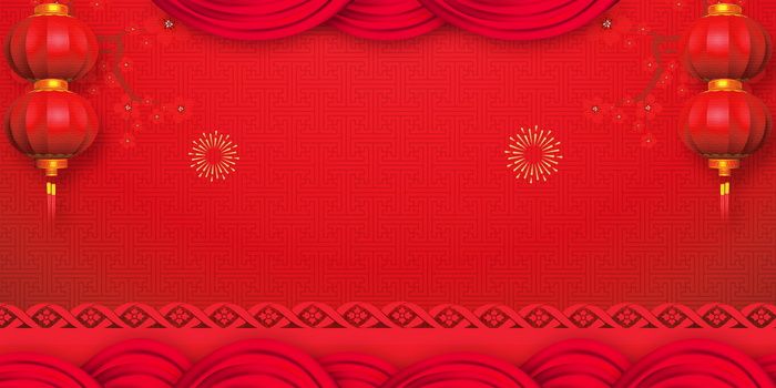 2022虎年新年春节卡通模板喜庆节日背景psd模版下载