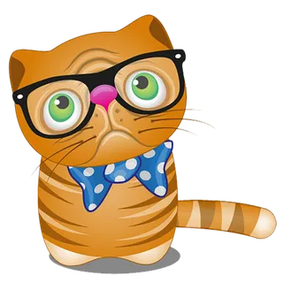 猫咪卡通戴眼镜