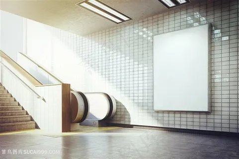 地铁站竖式空白装饰画广告展板