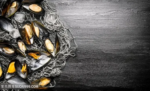 精美的海鲜蛤蜊食物高清图