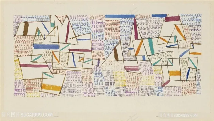 保罗克利手绘建筑唯美艺术装饰画